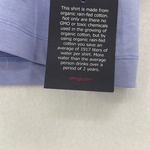 NWT CHNGE Blue Cream 100% Organic Cotton Short Sleeve Crop T-Shirt Small - Picture 5 of 8